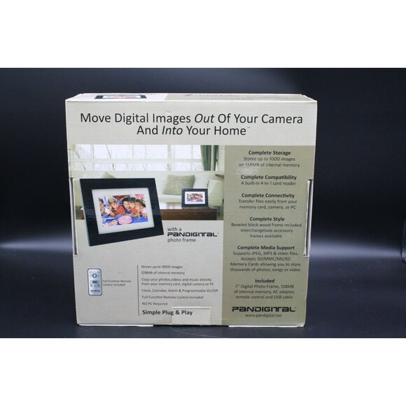 ✅ Pandigital 7" LCD Digital Photo Frame PAN7001W01 New ✅ - Picture 3 of 7